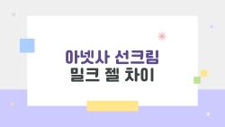 아넷사 선크림 밀크 젤 차이로 고민? 피부타입별 딱 맞는 선택법