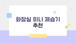 화장실 미니 제습기 추천, 원룸 곰팡이 잡은 가성비 1등