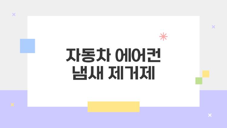 자동차 에어컨 냄새 제거제