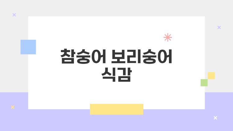 참숭어 보리숭어 식감