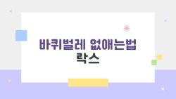 바퀴벌레 없애는법 락스, 이게 정답이다