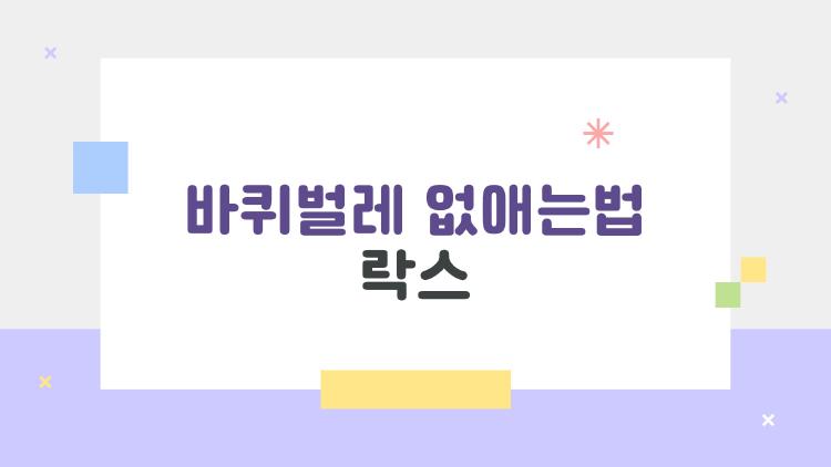 바퀴벌레 없애는법 락스, 이게 정답이다