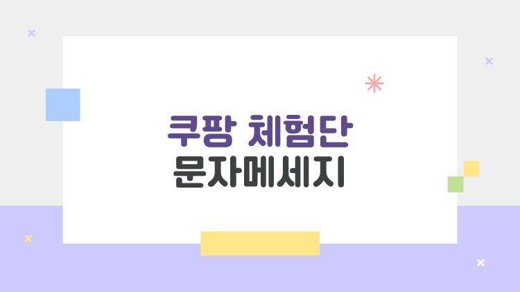 쿠팡체험단 문자메세지
