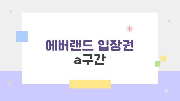 에버랜드 입장권 a구간