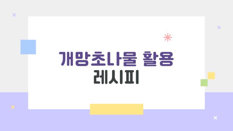 개망초나물 활용 레시피, 잡초라 불리던 이게 밥상 보석?