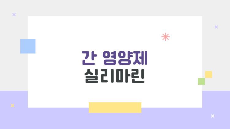 간 영양제 실리마린