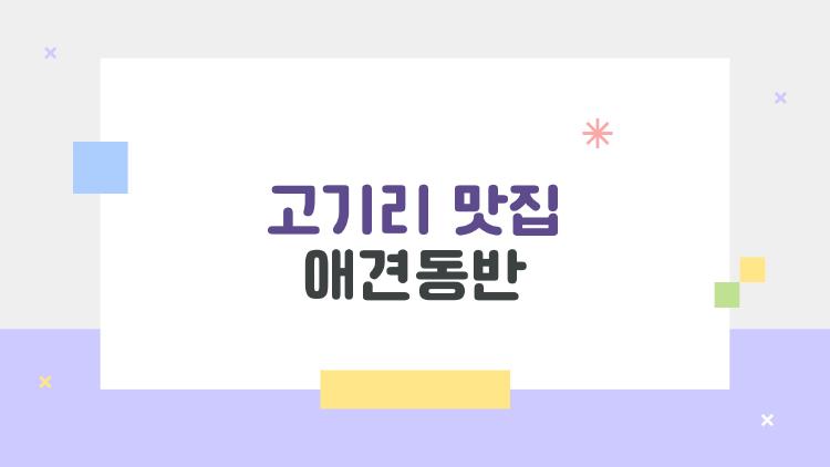 고기리 맛집 애견동반
