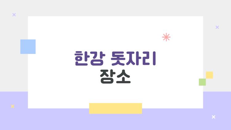 한강 돗자리 장소