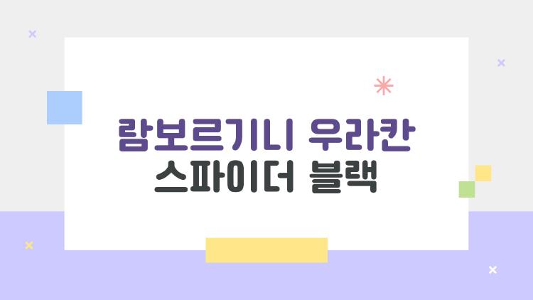 람보르기니 우라칸 스파이더 블랙