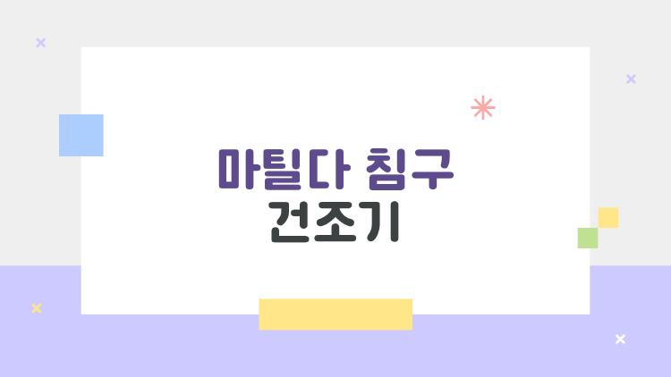 마틸다 침구 건조기, 집 건조기로 무리 없이 돌릴 수 있을까?