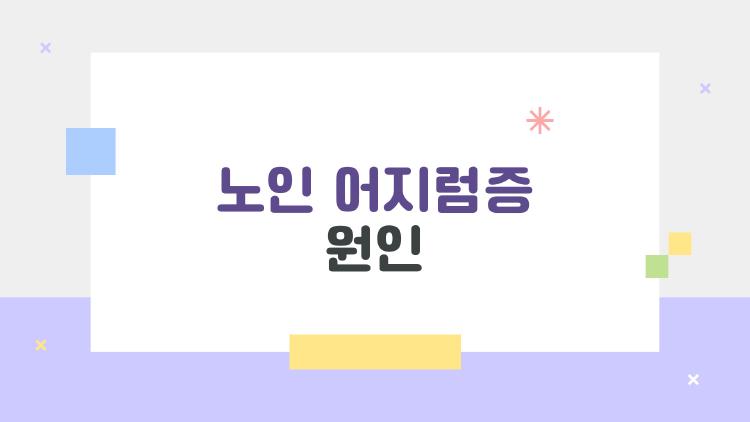 노인 어지럼증 원인