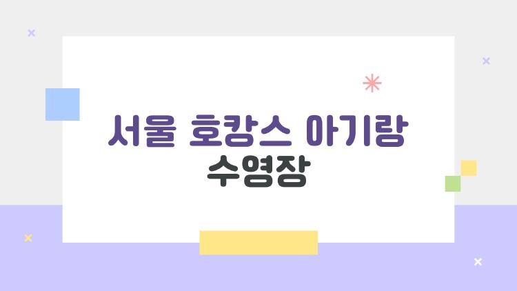 서울 호캉스 아기랑 수영장