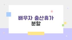 배우자 출산휴가 분할, 20일 다 쓰는 꿀팁 대공개