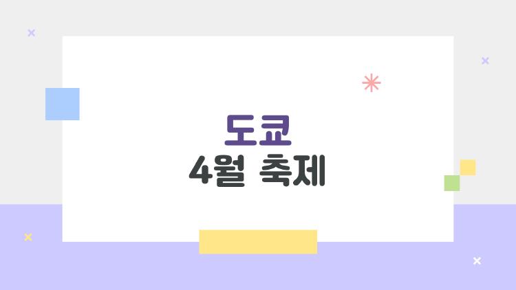 도쿄 4월 축제, 인파 없이 즐기는 꿀 타이밍 공개됐어