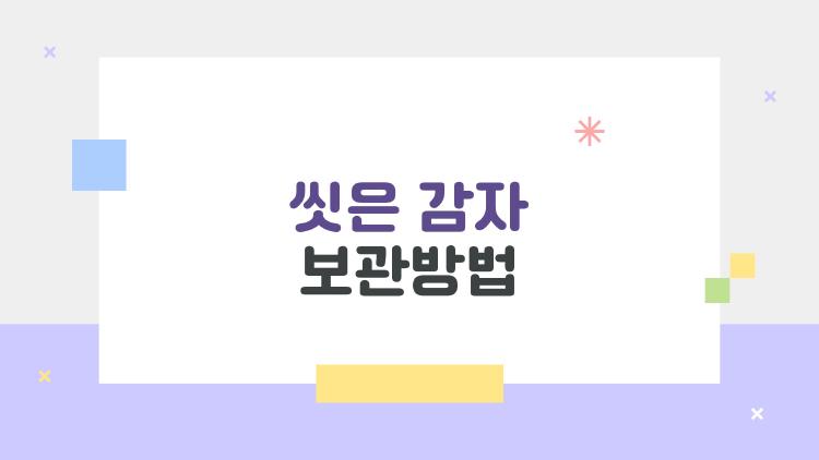 씻은 감자 보관방법, 냉장고 넣었다 물렁물렁? 내 실수 대공개