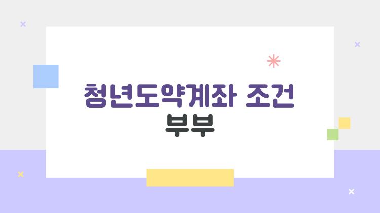 청년도약계좌 조건 부부